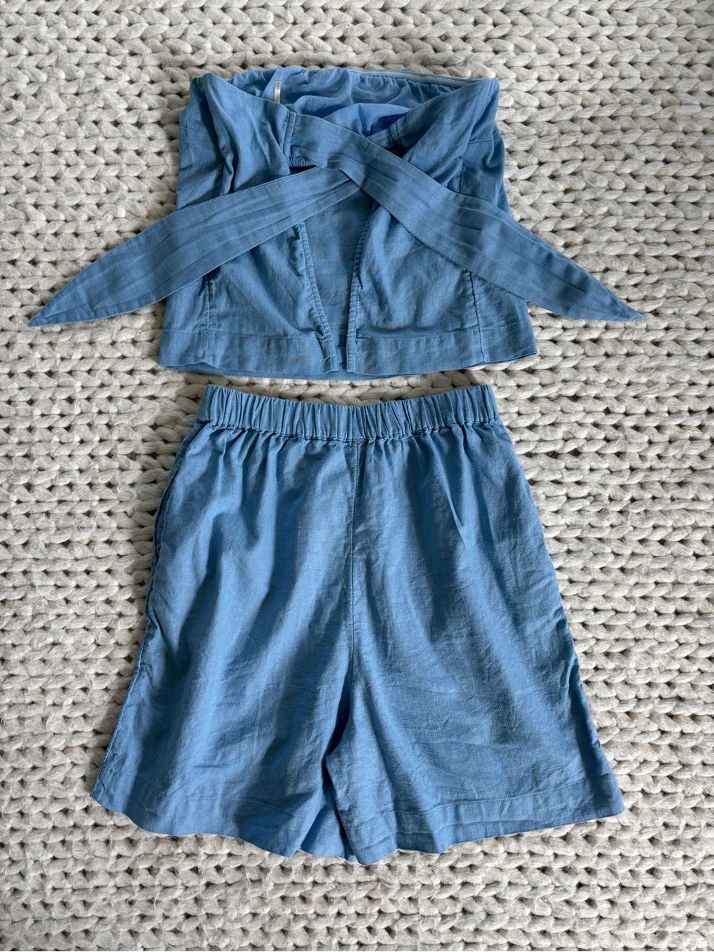 Free People Women’s Blue Cotton-Linen Two-Piece Set #summer - Picture 2 of 4